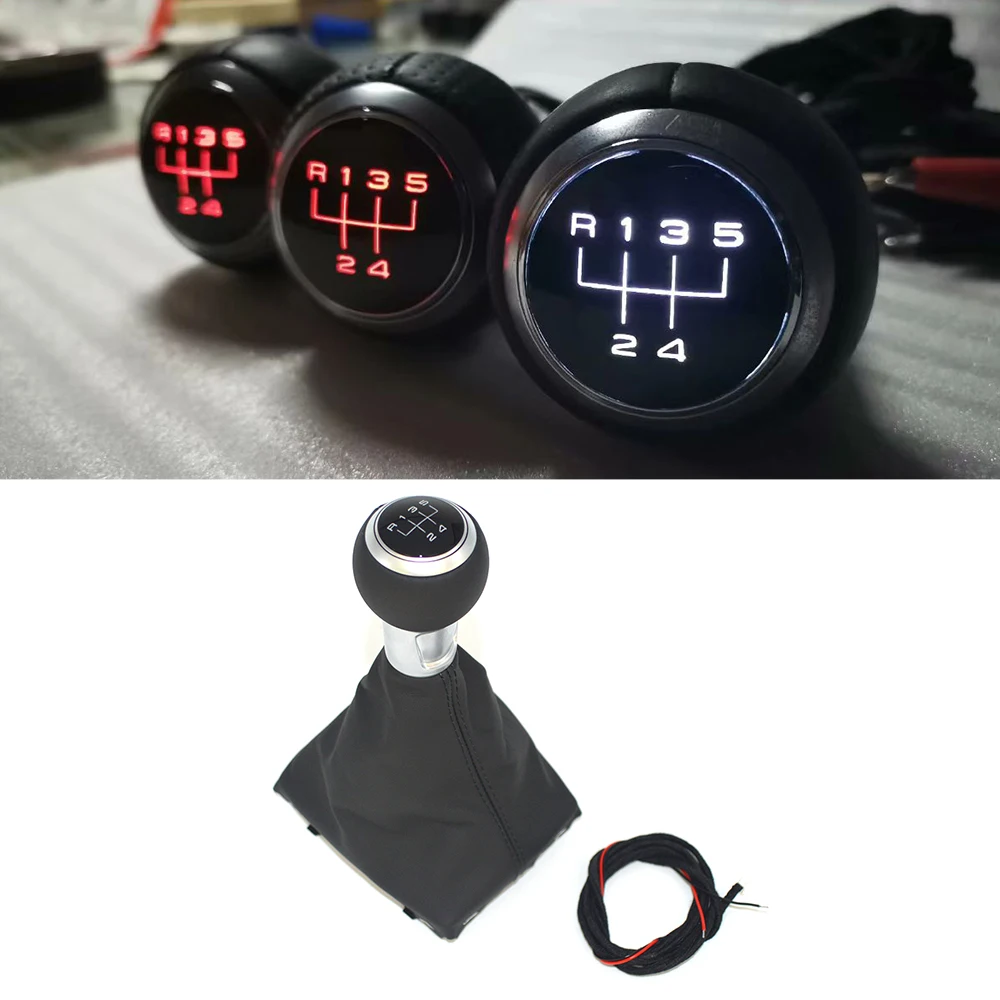 

For Audi A3 8V Shift knob heads high quality genuine leather available manual and automatic versions red and white light