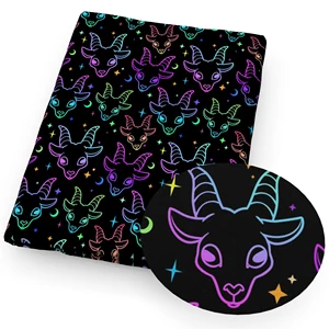 Halloween Poliéster Algodão Tecido, Costura Quilting Tecidos, Material Bordado, DIY Handmade Cortina, Star Bat Cat Tecido, 50x145cm 12 principais vendas tecido estampa gato - №6