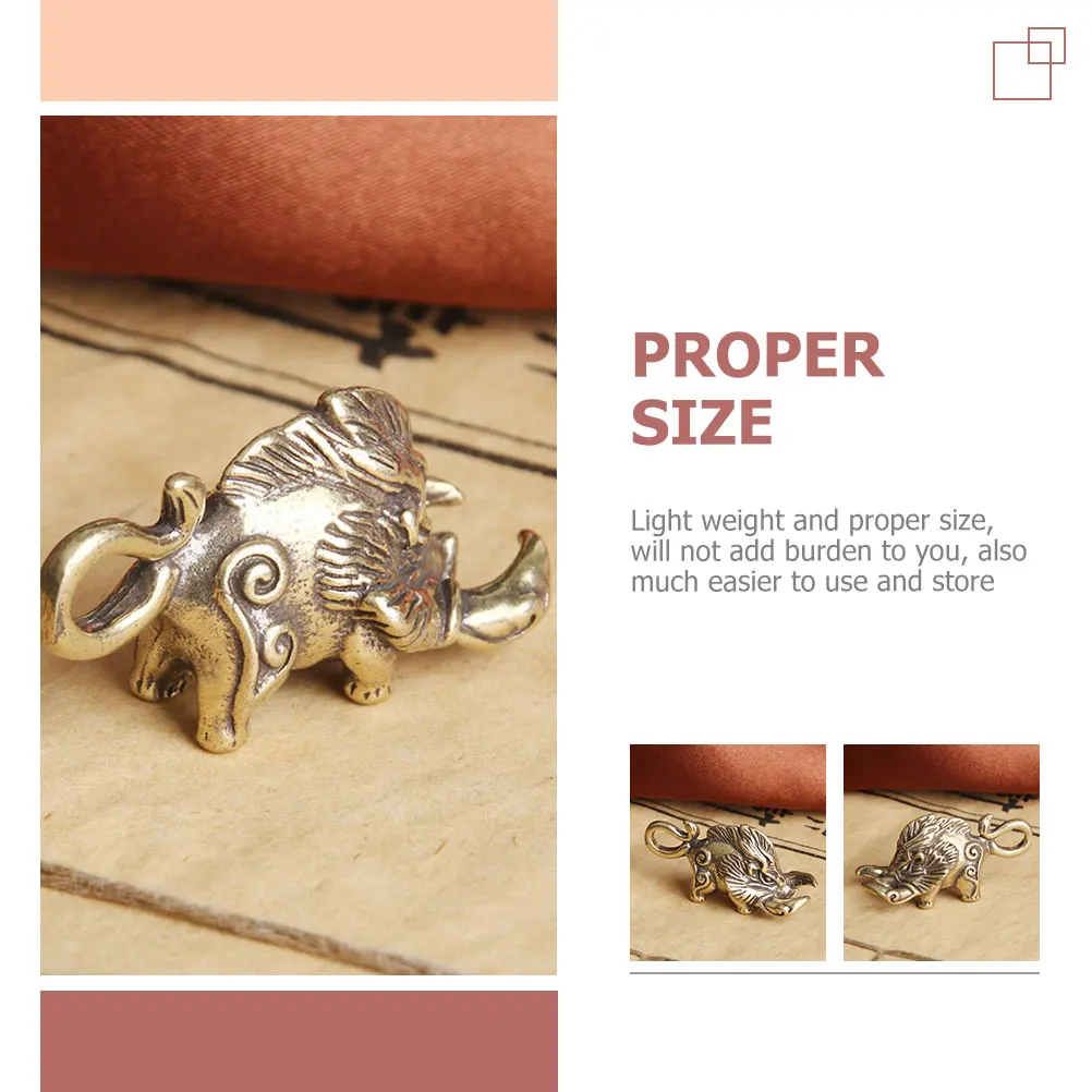 4 szt. Mosiężne zawieszki do kluczy w kształcie dzika, vintage DIY breloczek, ozdobny ornament do biżuterii, dekoracji domu, na biurko, prezent retro