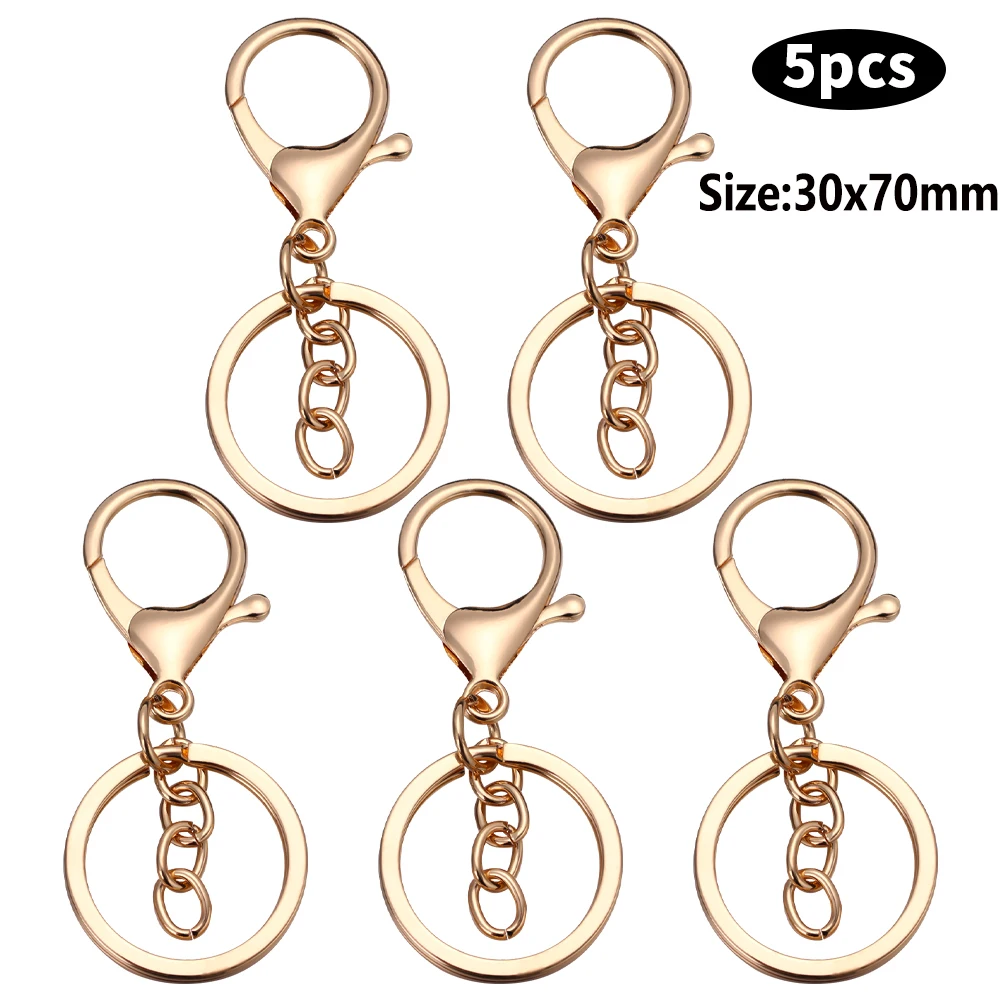 Silver Metal Blank Keyring Keychain, Long Split Keychain