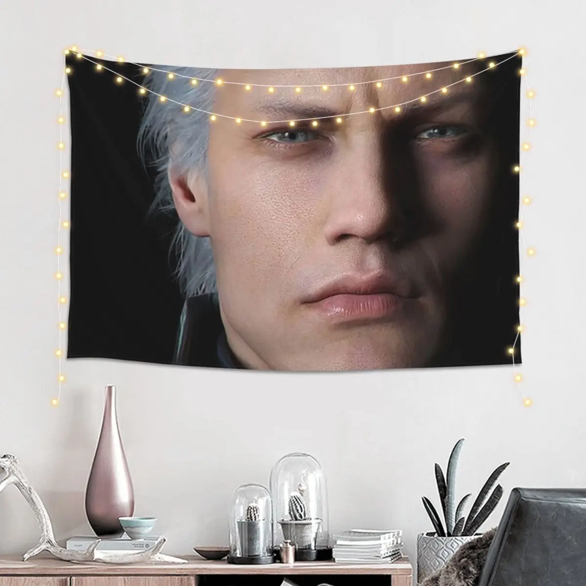 Devil May Cry 5 - Vergil Poster Tapestry Hippie Wall Hanging Aesthetic Home Decoration Tapestries for Living Room Dorm Room