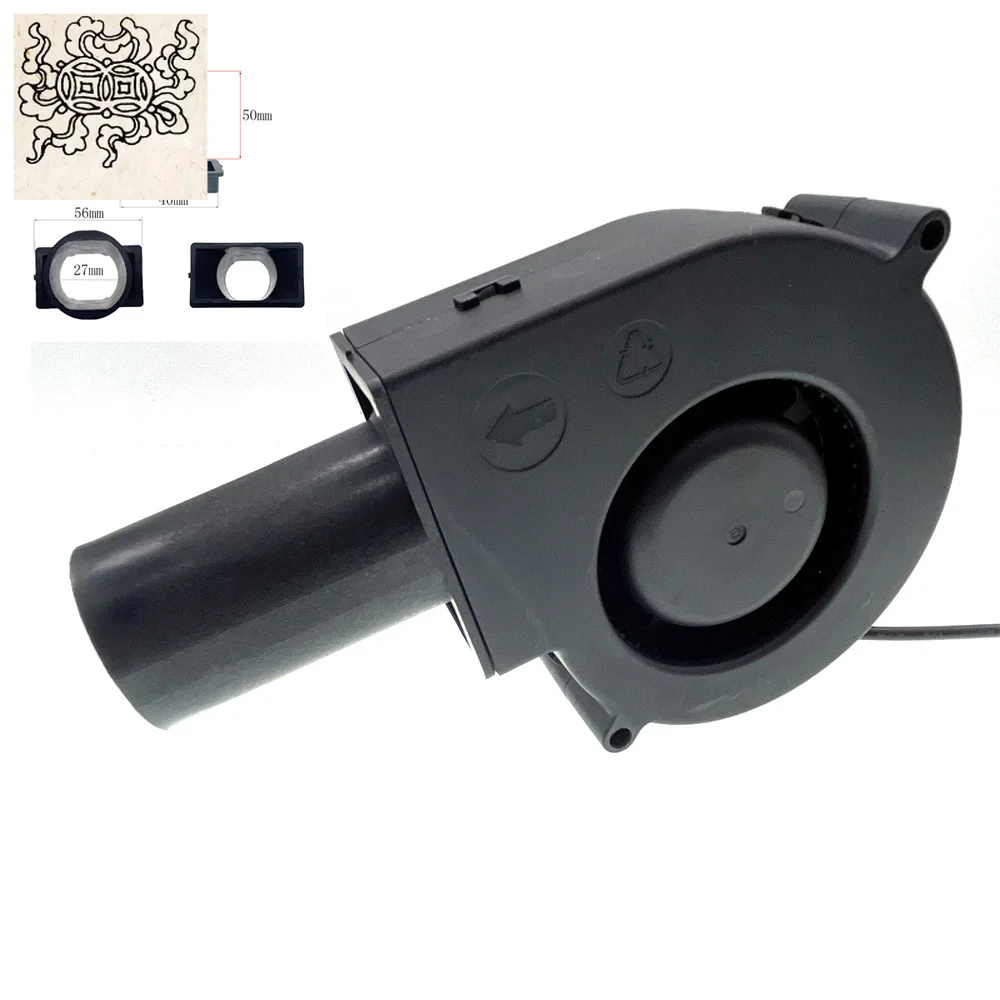 

Jinlingge for DC 5V USB 9733 Portable Blower Fan Wood Stove BBQ, Speed-Regulating Turbine with Air Duct, Outdoor Camping Fan