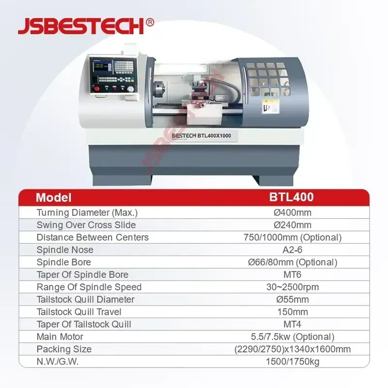 Precision CNC Lathe High-Speed Spindle 30~2500RPM for Fast Turning of Small Metal Parts