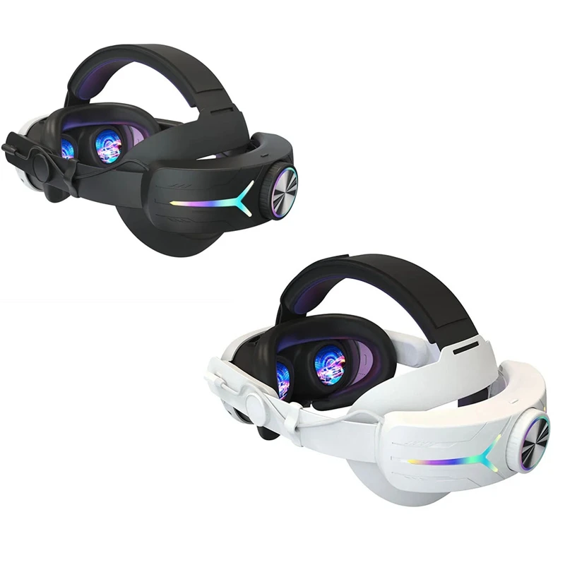 

HOT-VR Head Strap For Meta Quest 3 Sponge Headwear RGB Charging Headset Built-In 8000Mah Batteries VR Accessories