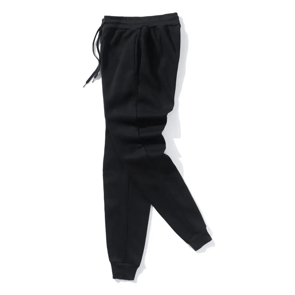 Windproof Thermal Track Pants Men's Fleece Lined Joggers Thickened Sweatpants with Ribbed Cuffs Warm Winter Athletic for Outdoor