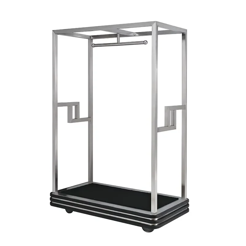 Hotel Luggage Trolley Bellboy Cart Birdcage Design Metal Frame For Hospitality Service Heavy Duty Storage Mover