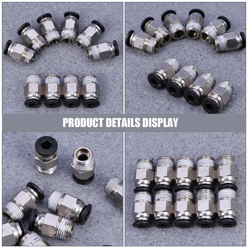 

4Pcs 3D Printer Pneumatic Connectors Straight Type Quick Connect Metal Fittings Air Hose Quick Release 3D Printing Accessories