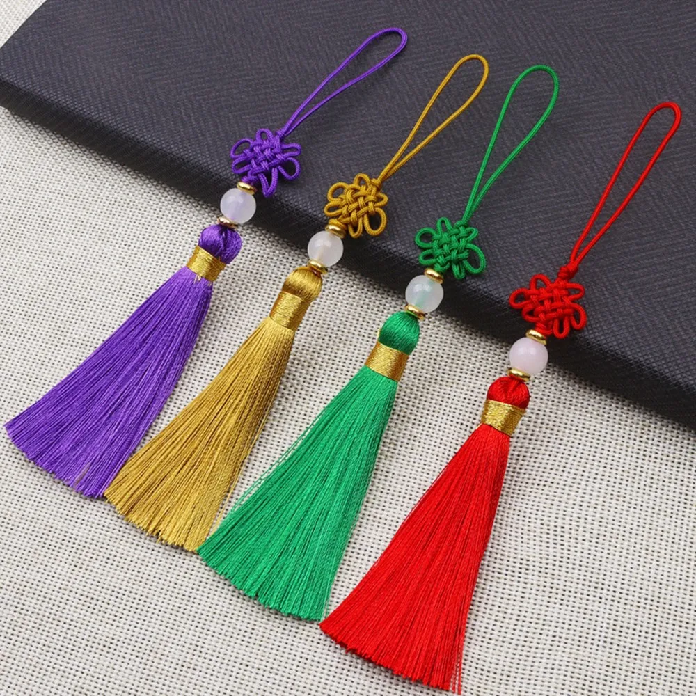 2~20pcs Jade Beads Tassel Chinese Knot Silk Tassels DIY Crafts Gift Jewelry Making Earrings Accessories Clothing Pendant Decor