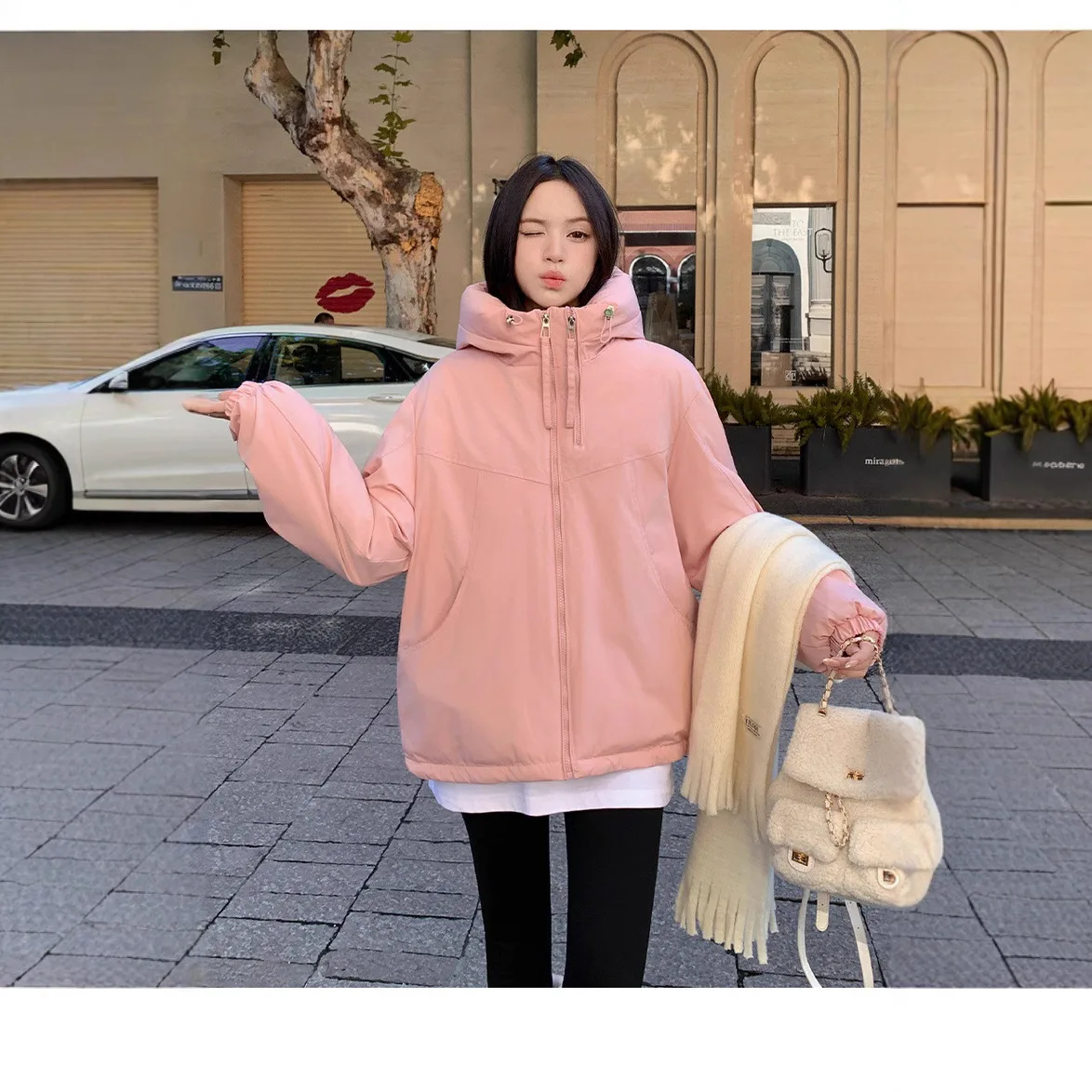 캐주얼하고 세련된 여성용 두꺼운 후드 코튼 재킷 2025 겨울 신상 인기 트렌디 탑 재킷