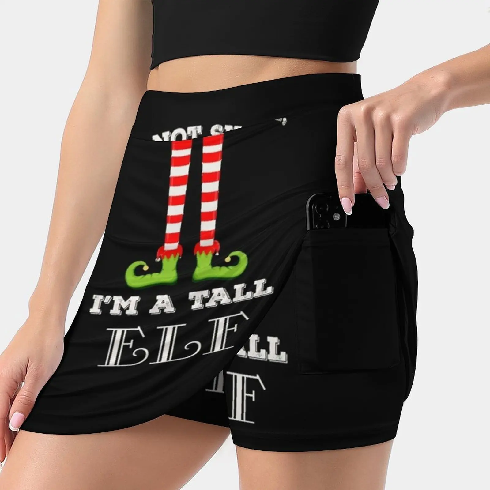 I'M Not Short I'M A Tall Elf Funny Christmas Short People Skirts Woman Fashion 2022 Pant Skirt Mini Skirts Office Short Skirt