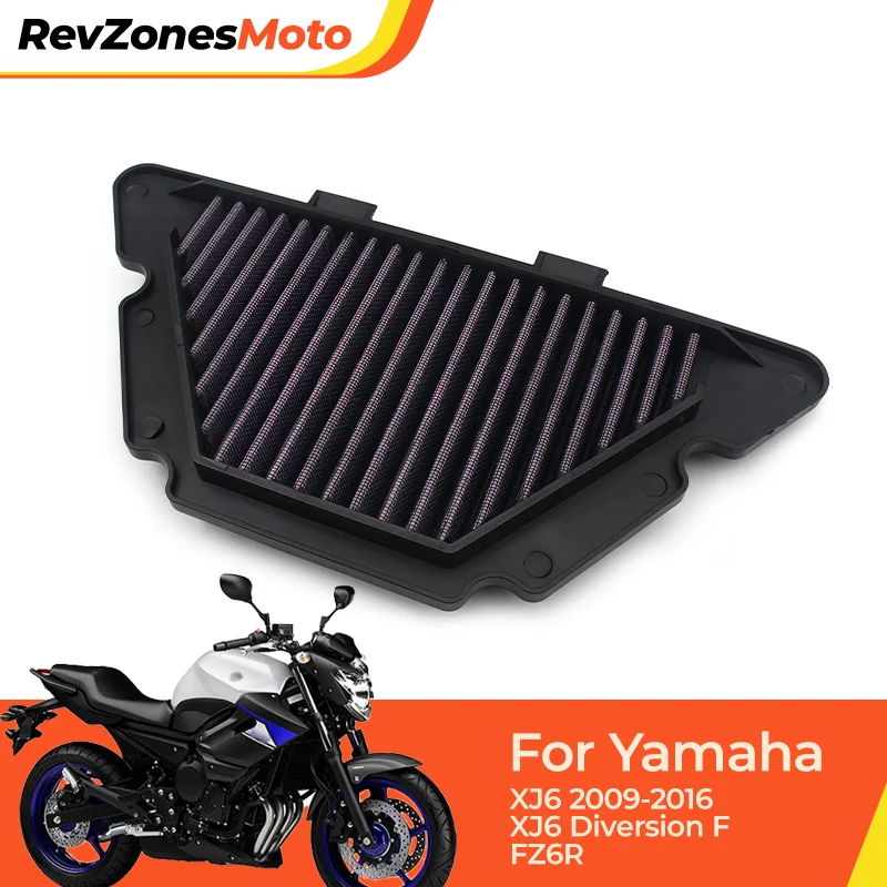 Motorcycle High Flow Air Filter For Yamaha XJ6 XJ6F XJ6N FZ6R XJ6 Diversion F 2009-2016 Air Cleaner Accessories