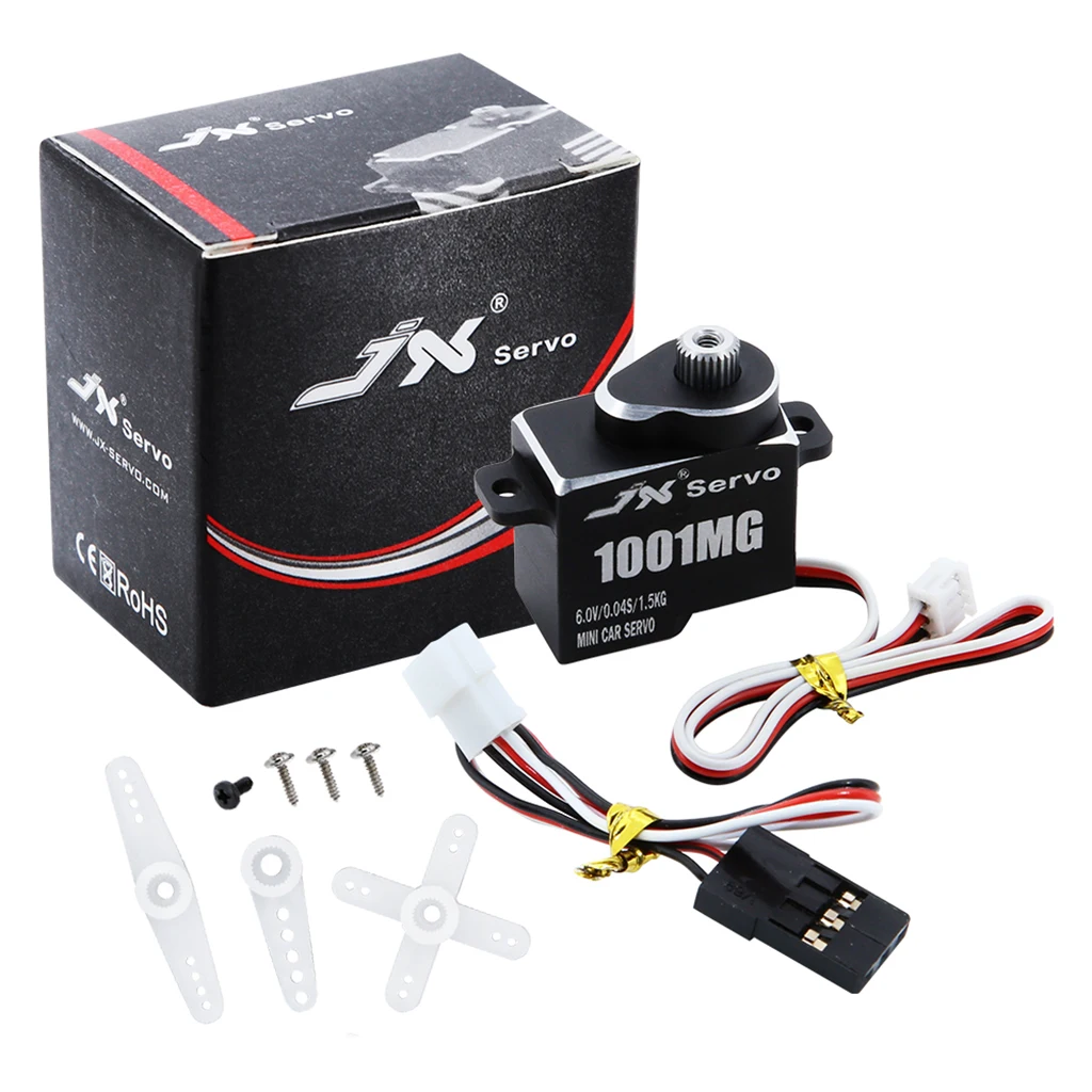 JX PDI-1001MG 1.5KG 디지털 코어리스 모터 서보 6.0V 고전압 메탈 기어 고속 RC 로봇 보트 비행기 드론 서보