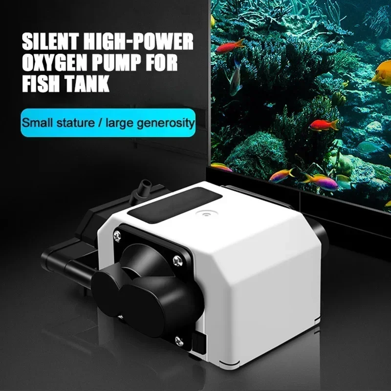 Powerful 25W Fish Tank Oxygen Pump Ultra Quiet Air Compressor with Adjustable Flow for Deep Water and Large Aquarium