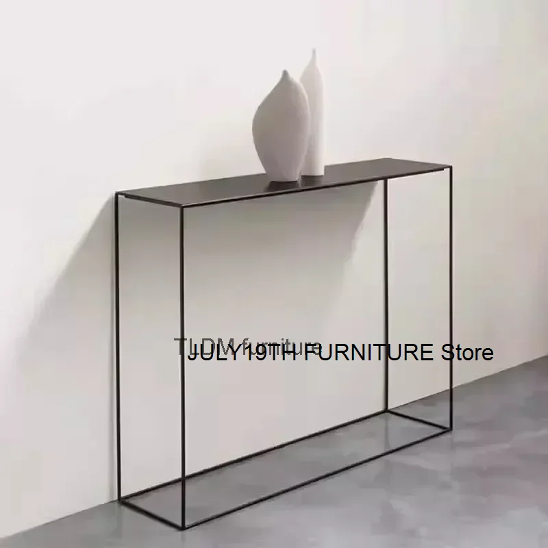 

Nordic Iron Console Table Minimalist Corner Table for Entrance Living Room Furniture Sofa Side Hallway Console Tables