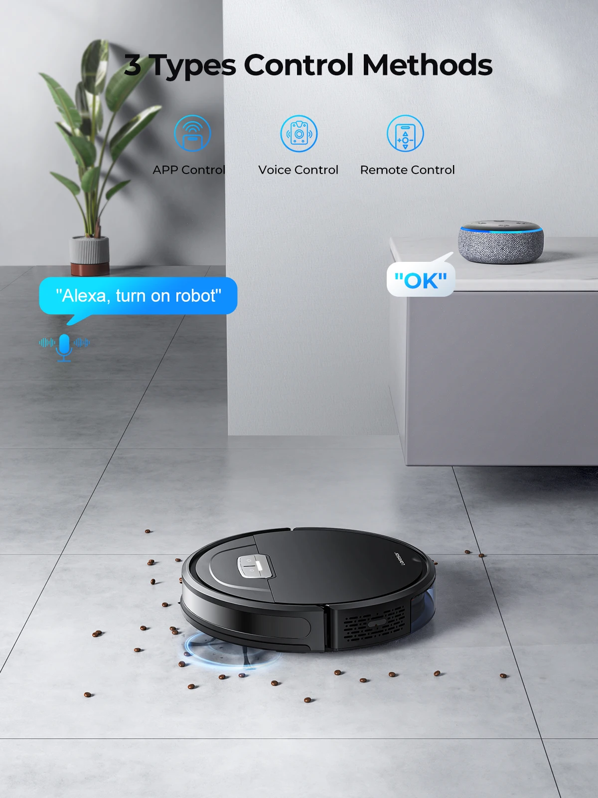 Laresar 6000Pa Robot Vacuums and Mop Combo Auto Carpet Boost Self-Charging Super-Slim silence Robotic Vacuum Cleaner