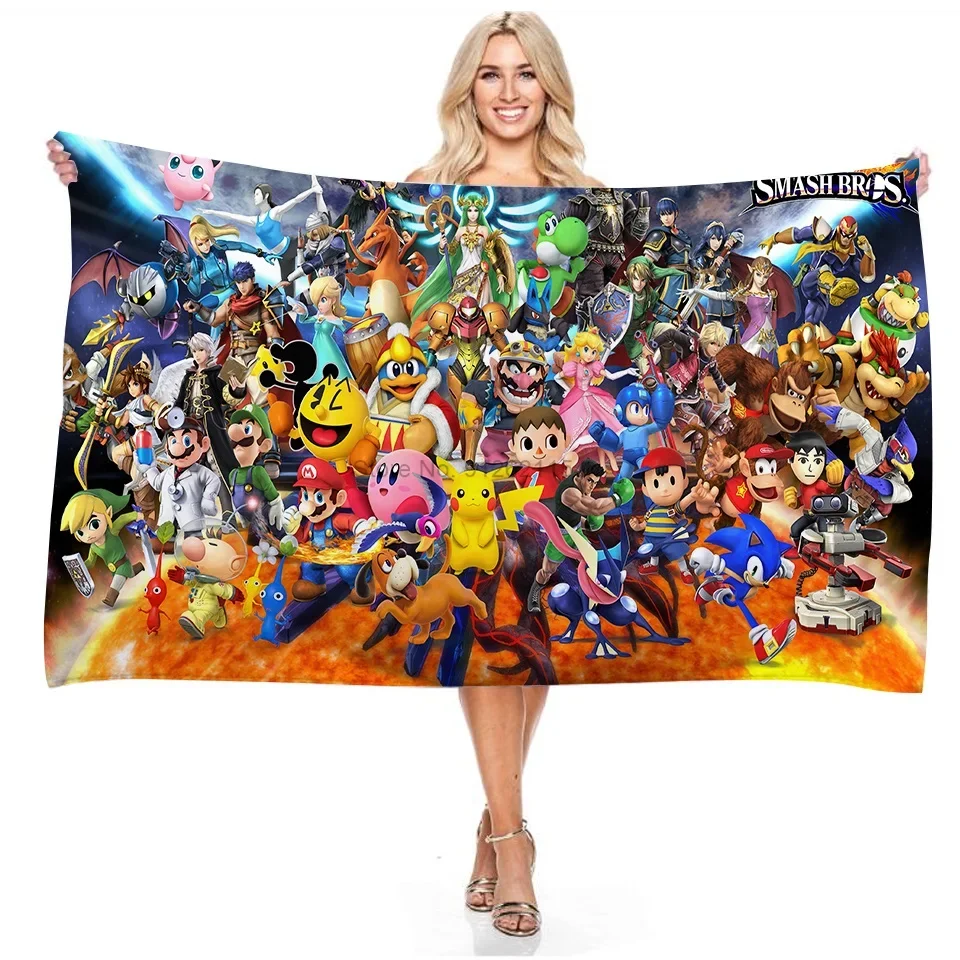 Afbeelding 6: Vegeta Dragon Ball Z Son-Goku Badhanddoek Cartoon Anime Douchehanddoek voor Jongens 3D Gedrukt Yoga Mat Kids washandje 75cmx150cm