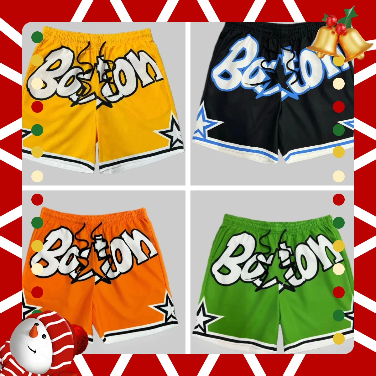 

Лидер продаж 2024, новые винтажные спортивные баскетбольные шорты Boston Star и алфавит, повседневный купальник для отдыха и пляжа, повседневной купальник