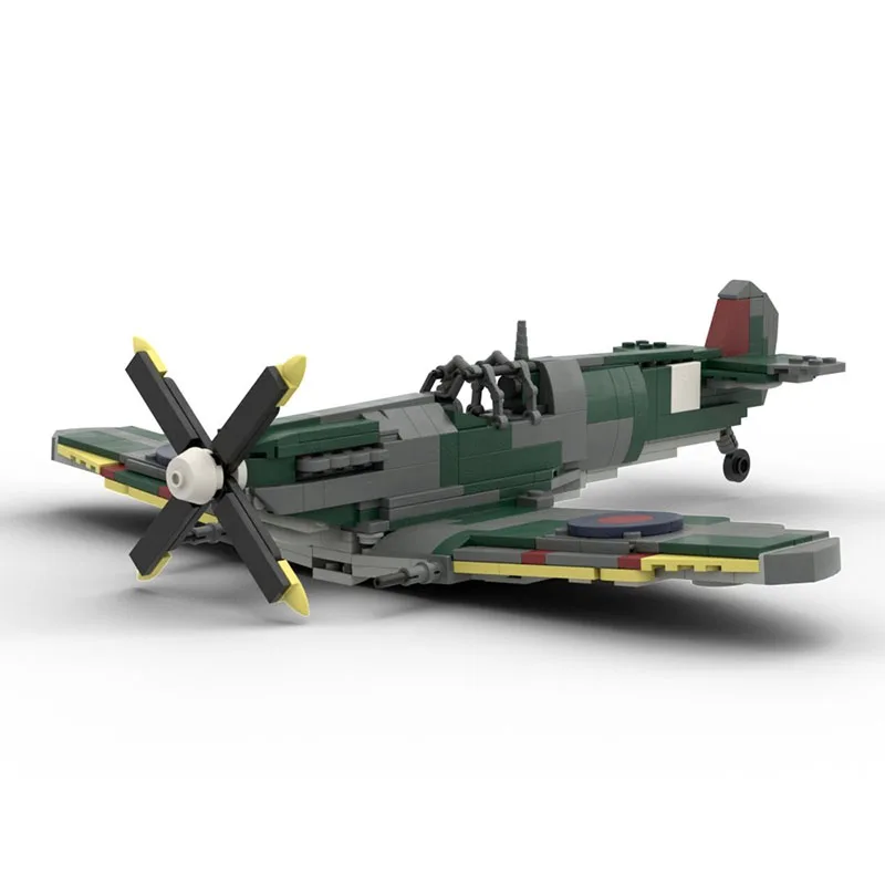 مقاتلة نموذج Moc قوالب بناء وحدات سوبر مارين Spitfire Mrk نموذج التكنولوجيا كتل عيد الميلاد لتقوم بها بنفسك لعبة هدايا البناء #2