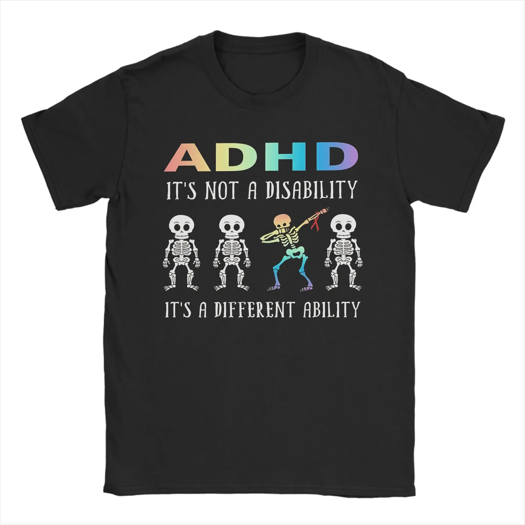

Футболка с надписью "ADHD Iti S Not Disability", летние модные футболки, мужские хлопковые футболки с круглым вырезом, футболки оверсайз с короткими рукавами, футболка в уличном стиле