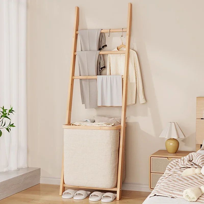 Portable Clothes Hanger Stand Rack Drying Place Saving Bamboo Clothes Rack Balcony Laundry Moveis Para Casa Household Furniture