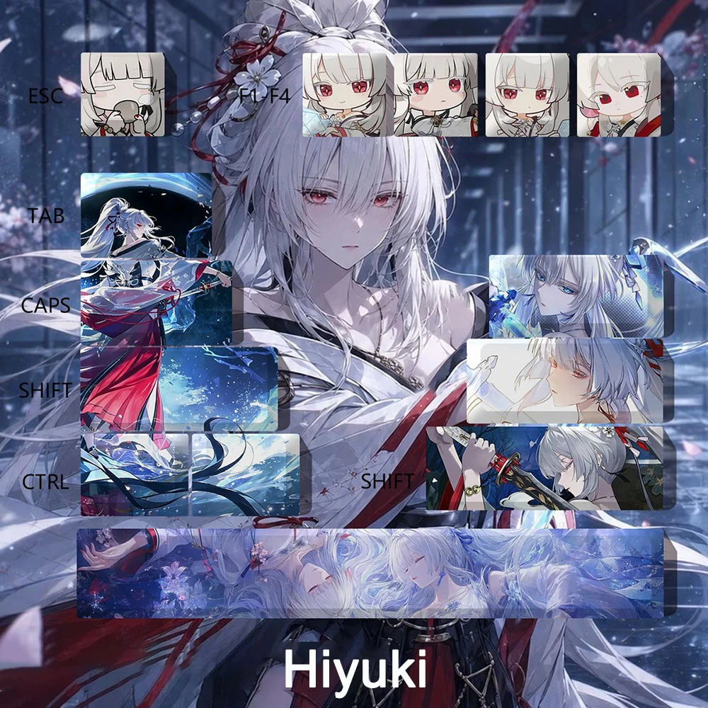 Wuthering Waves Keycaps Iuno Aemeath Phrolova Denia 14 Keys Cherry Profile PBT Custom Anime Game Keycaps For Mechanical Keyboard