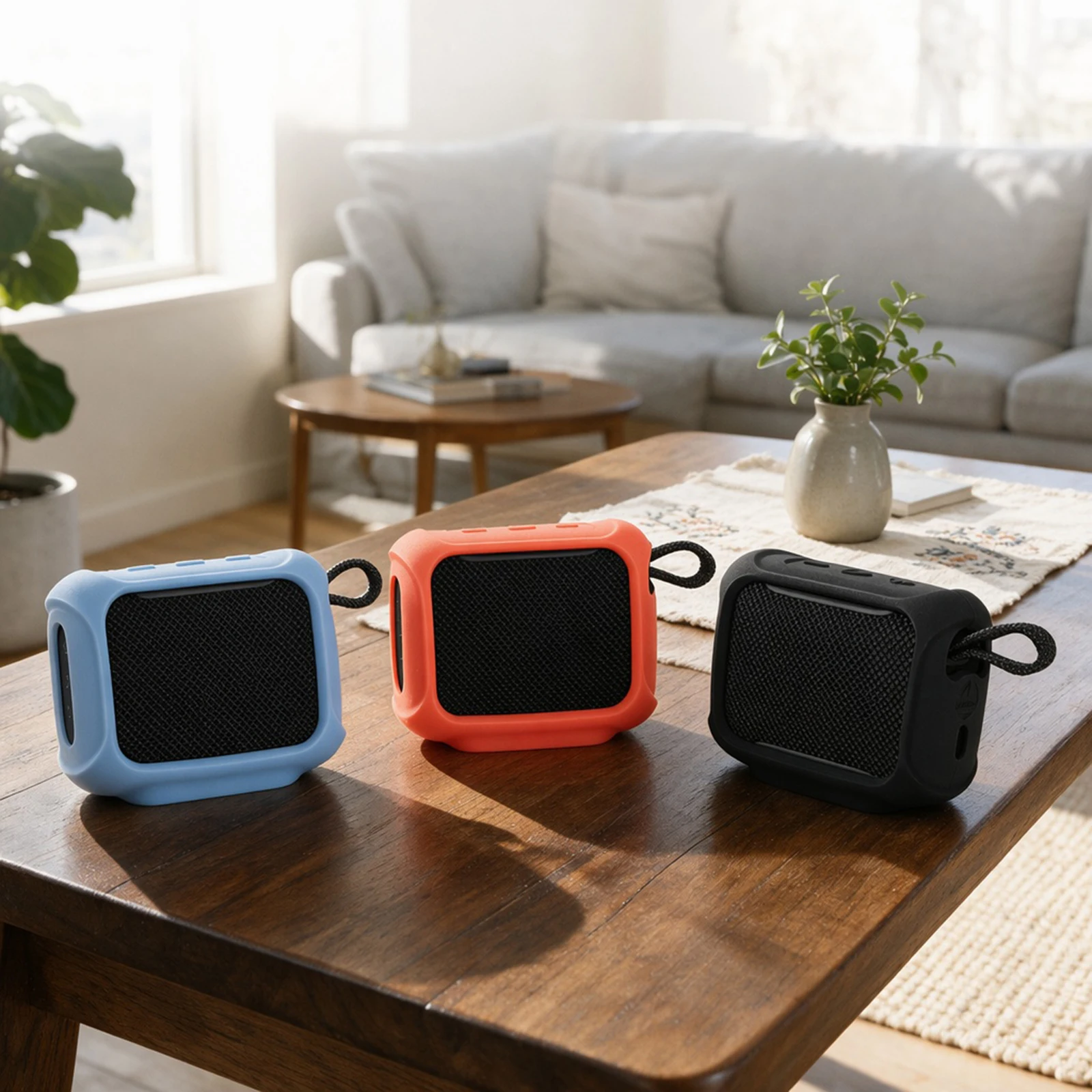 For GO5 Speaker Protective Silicone Cover Soft Case with Carrying Strap Portable
