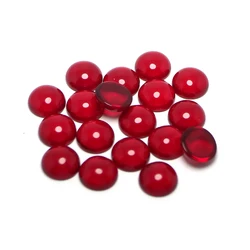 20pcs Red Transparent Glazed Stone,Cabochon 6-10mm 12mm Round Polished Flat Back Stone,Jewelry Making,Accessories For Earrings