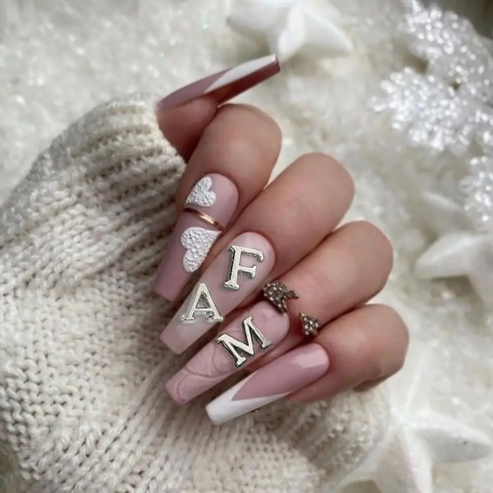 26pcs Silver Alloy 3D A-Z Letter Nail Art Charms English Alphabet Nail Decoration Jewelry for DIY Manicure Accessories Supplies*