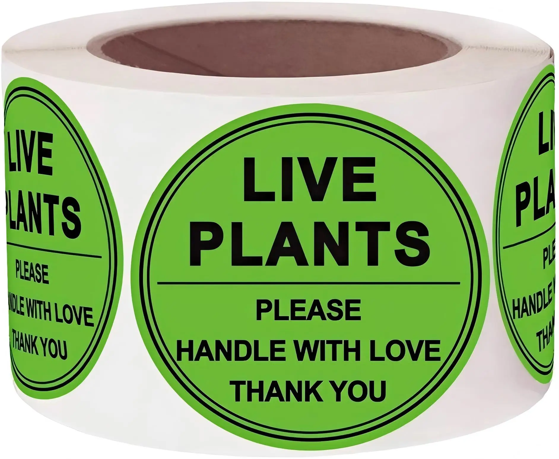 

Live Plants/Handle with Love Stickers - 2 Inch Green Fragile Handling Shipping Warehouse Pallet Stickers 250 Adhesive Labels