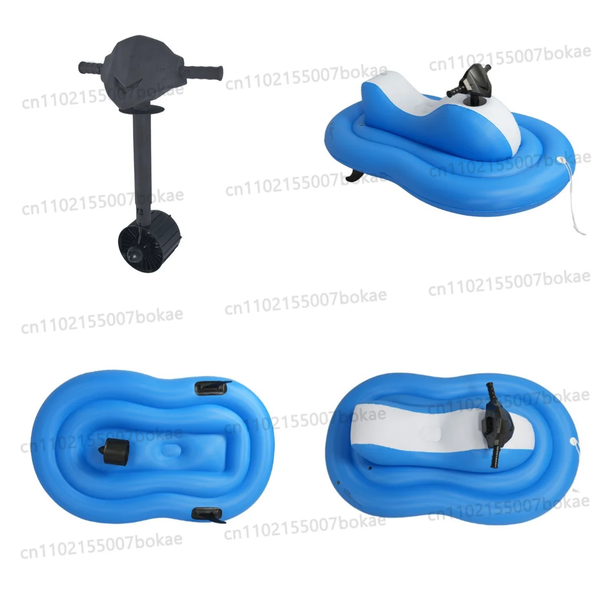 Inflatable riding vehicle - exquisite dual-power propulsion motorboat water amusement PVC