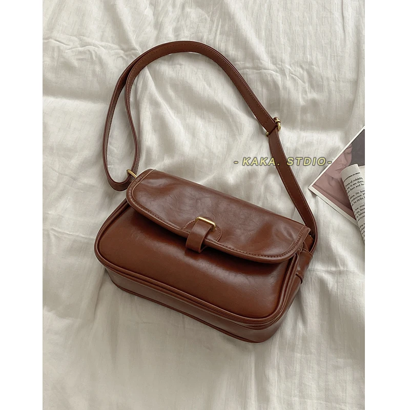 Minimalism Versatile Single Shoulder Crossbody Bag For Women New Trendy Retro Briefcase Ladies Daily Commuting Underarm Bags