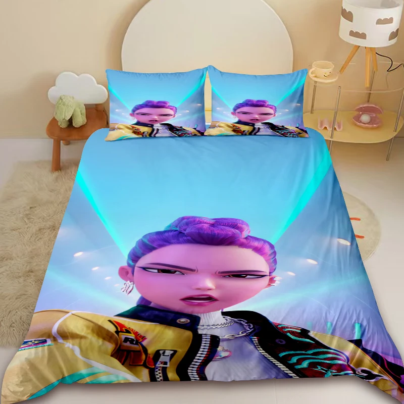 

3pcs K-pop Demon Hunters Duvet Cover Set Demon Hunters Bedding Set Quilt Cover Bedroom Dormitory Decor Holiday Gifts