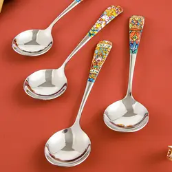 Long handle Spoons Kitchen Cooking Utensil Tool Spring Festival Soup Spoon Teaspoon For Kitchen Tableware