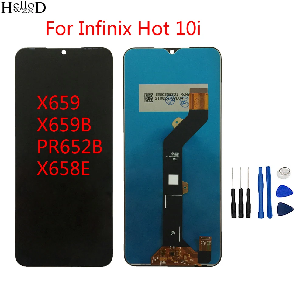 

Tested LCD Display For Infinix Hot 10i X659 X659B PR652B X658E LCD Display Touch Screen Digitizer Assembly Replacement+Tools