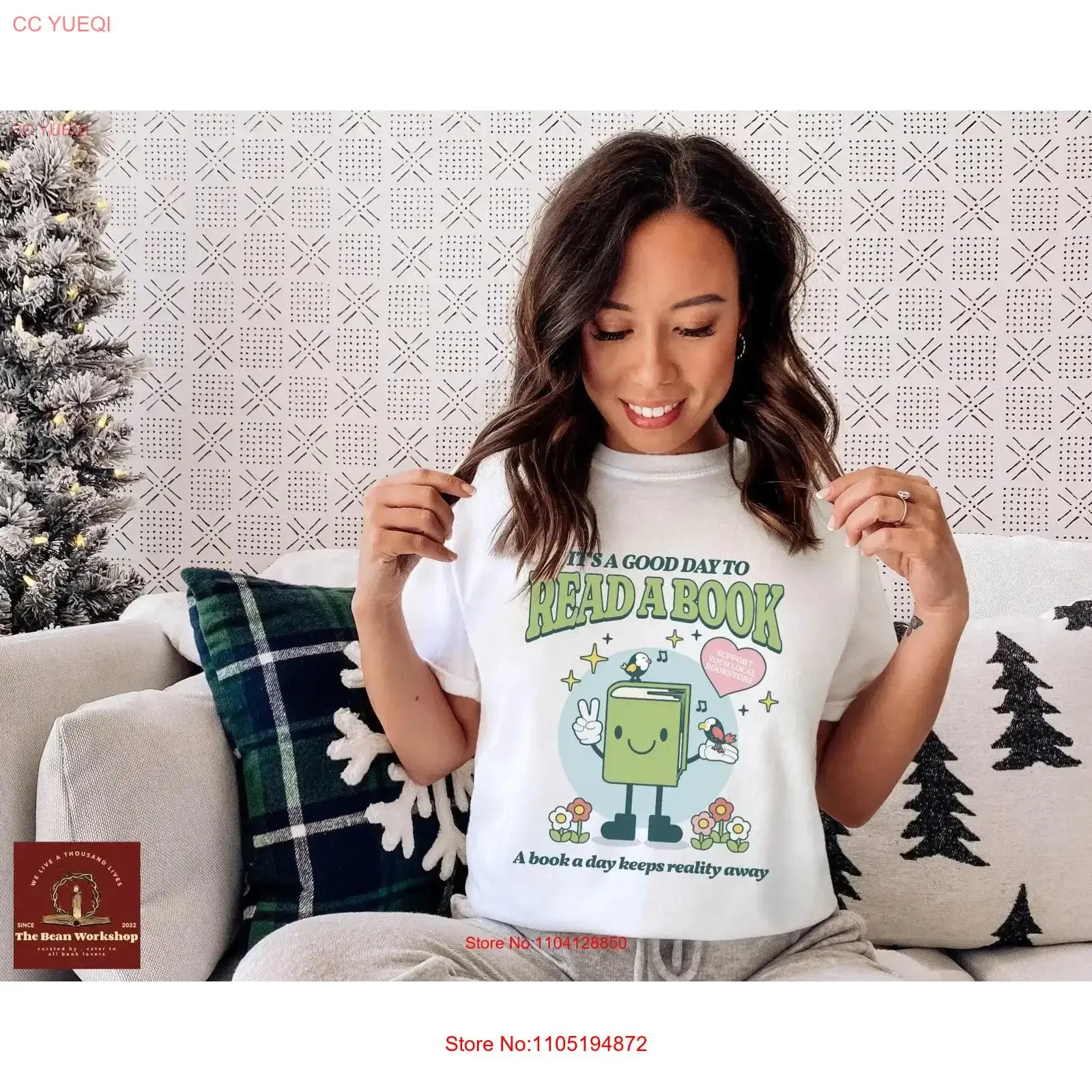 إنه يوم جيد لقراءة كتاب تي شيرت ريترو رائع كتاب عيد الميلاد لعشاق هدية عيد ميلاد متعطشا القراء خمر غسلها