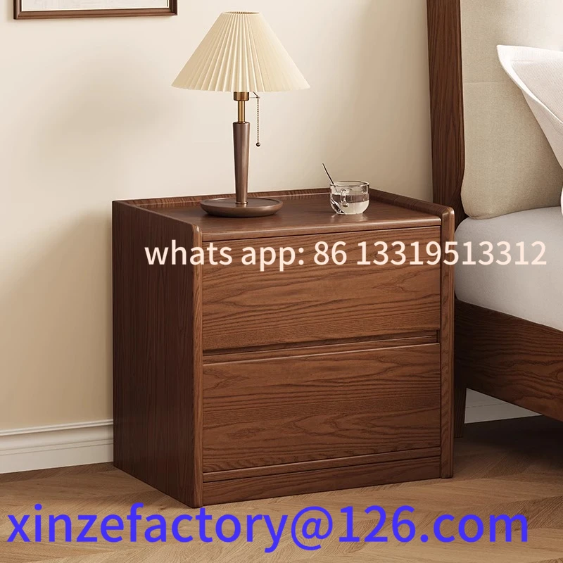 

Customizable solid wood bedside table simple storage cabinet