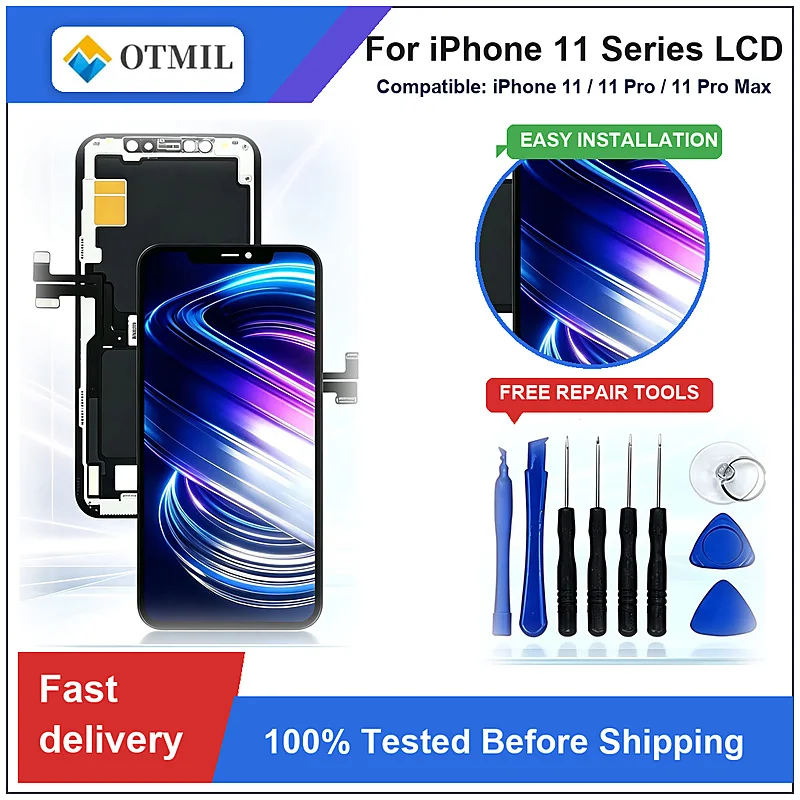 OLED LCD For iPhone 11 11 Pro 11 Pro Max Screen Replacement Incell 3D Touch Digitizer Assembly 100% Tested Easy Installation