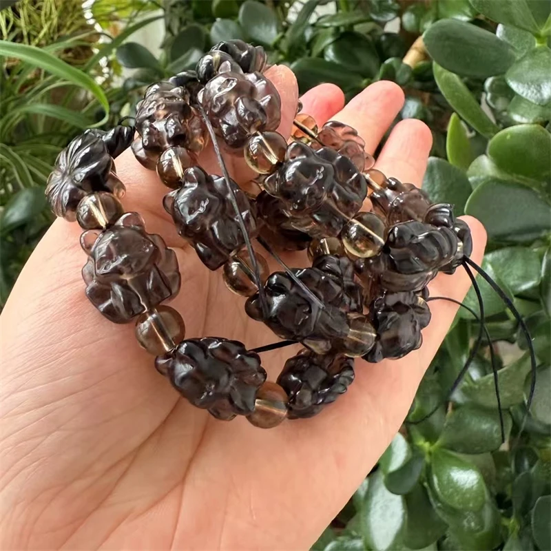8 مللي متر الطبيعية سموكي الكوارتز حبة سوار اليدوية كريستال مجوهرات تمتد الأطفال هدية عيد ميلاد 1 قطعة #3