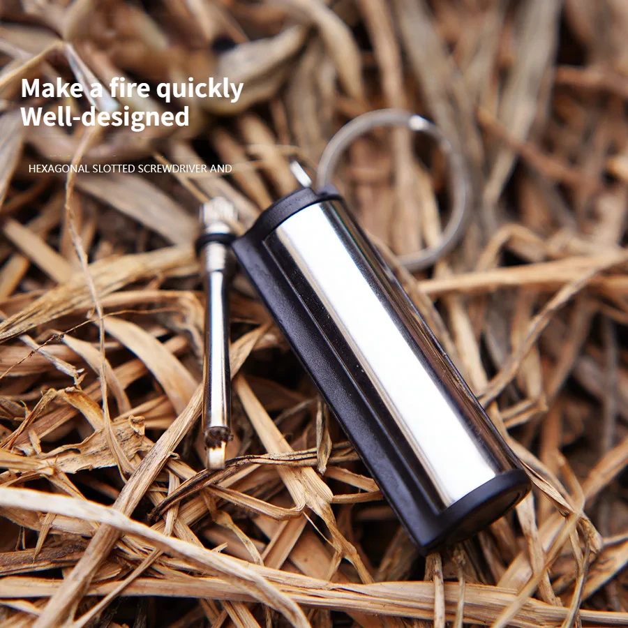 Multifunction Keychain 10000 Matche Waterproof Outdoor Ignition Safety Stick Stainless Steel Lighter Men\'s Cigarette Accessories