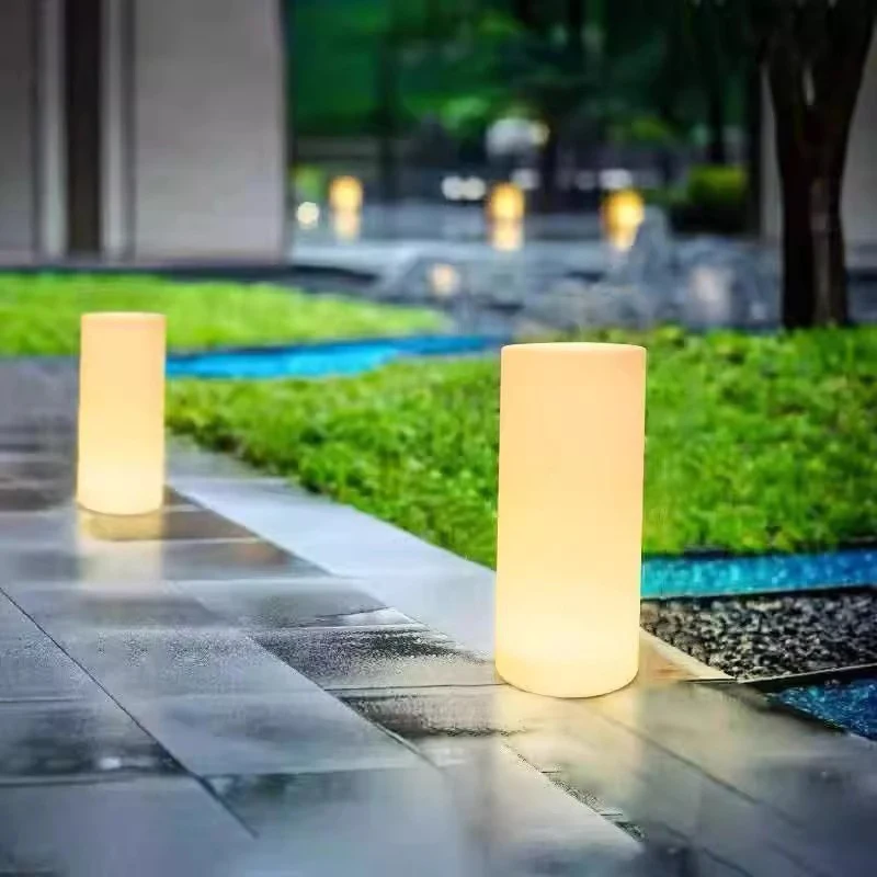 Luminous Cylindrical Lamp Lawn Solar LED Outdoor Lighting Non Solar Lamp Outdoor Garden Decoration Outdoor Garden Light