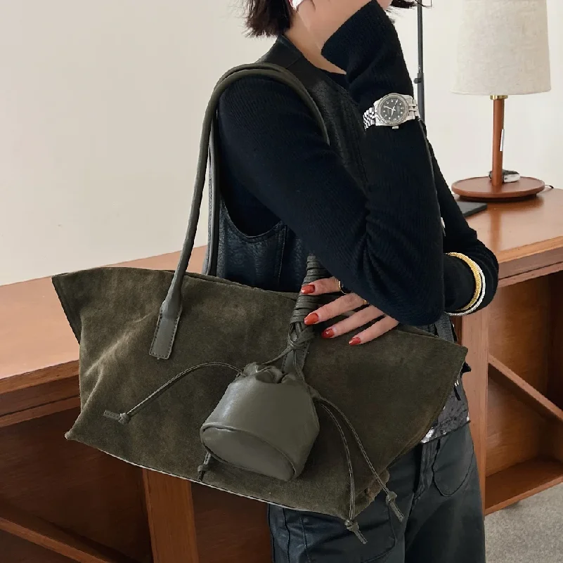 Oversized Suede Tote Bag Women Shoulder Handbag and Purses Luxury Design Bags Roomy Casual Tote Large Capacity New In
