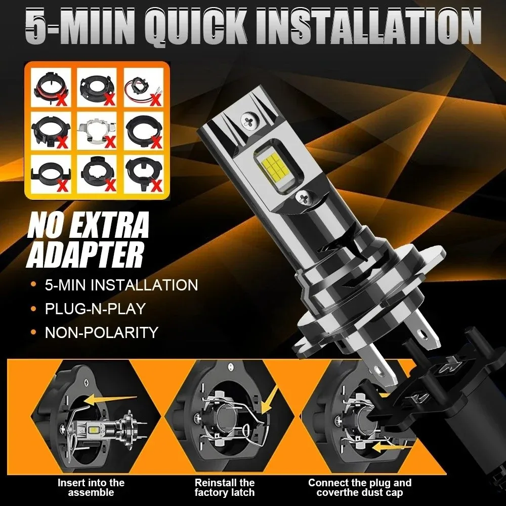 H7/H4 LED Headlights for Cars Car Wireless Automobile Wide Voltage Super Bright Car Light Multifunctional