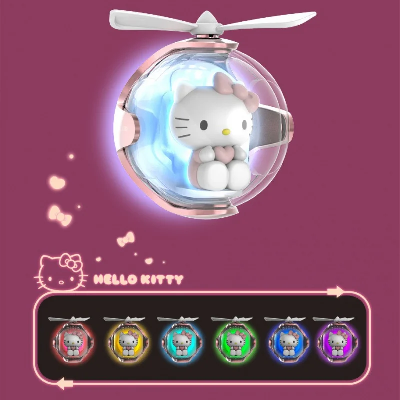 معطر هواء السيارة سانريو هالو كيتي - موزع روائح سانريو الرسمي لفتحات السيارة، هدية إكسسوارات ديكور إبداعية لطيفة