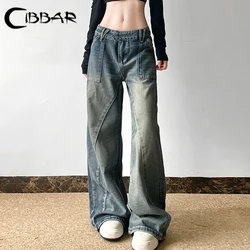 CIBBAR Baggy y2k Distressed Jeans 90s Streetwear Low Rise Vintage Loose Denim Pants Patchwork Mom Jeans Autumn Harajuku Clothing