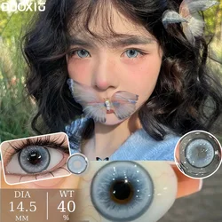 DUOXIU 1 Pair Color Contact Lenses Fashion Natural Big Diameter Blue Lenses for Eyes Diopters Myopia Contact Soft Lens Yearly
