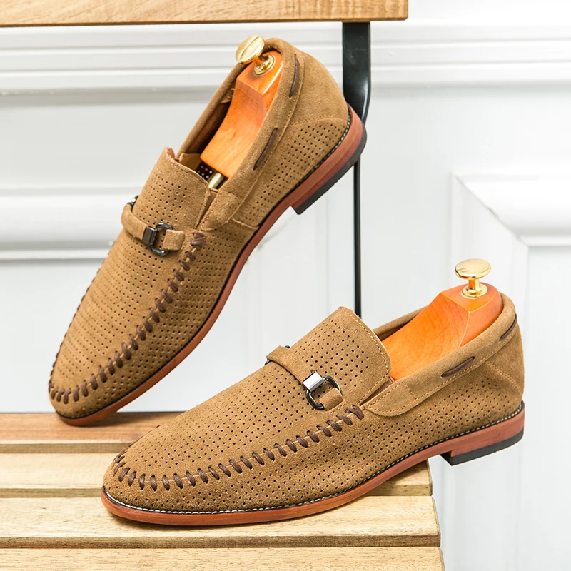 メンズシューズ夏本革ローファーファッションスリッポン男性靴高 - Men'S Fashion Footwear のレビューと価格