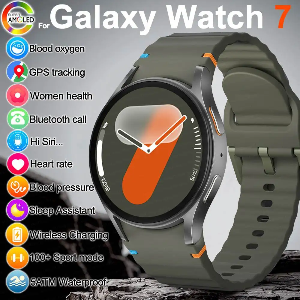 

Fashion New For Samsung Galaxy Watch 7 GPS Track Smart Watch Men AMOLED Always Display Clock BT Call NFC Sport Smart Watch Women