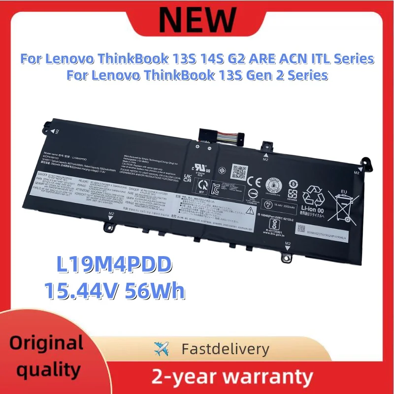 New L19D4PDD L19M4PDD L19C4PDD Laptop Battery For Lenovo ThinkBook 13S 14S G2 G3 ARE ITL Series 5B10Z37617 5B10Z37618 5B10Z37621
