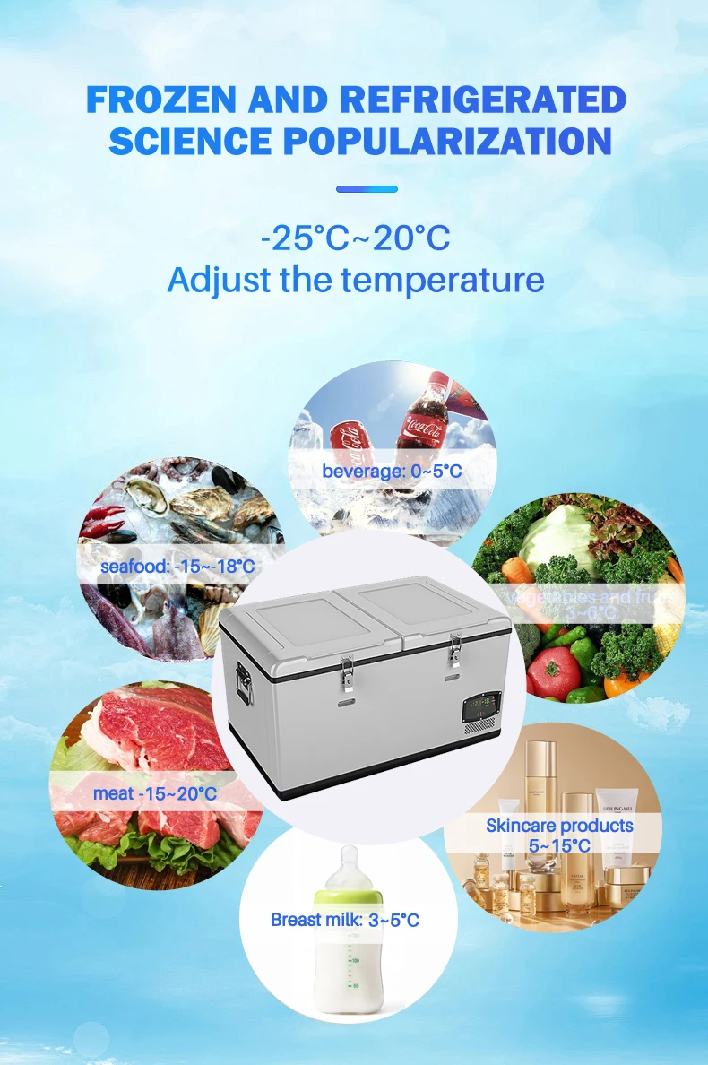 Factory direct sale mini car fridge freezer with European compressor portable fridge freezer car refrigerator mini cooler