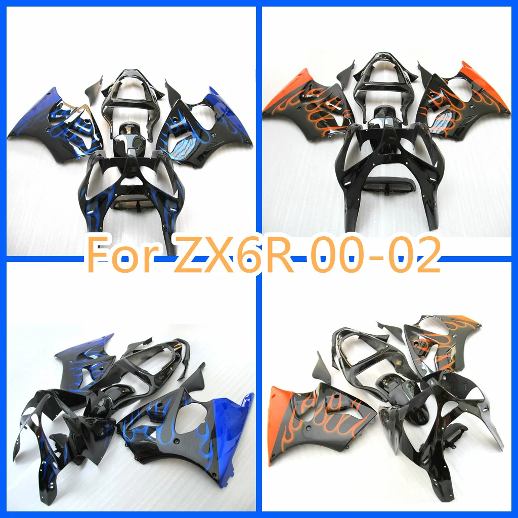 Fairings for Kawasaki 00 01 02 ZX-6R ZX 6R High Quality 2000 2001 2002 ZX6R Sportbike Body Rebuild Street Sport Bodywork